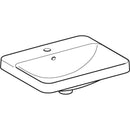 Geberit VariForm dikdörtgen çanak lavabo, batarya banklı: B=55cm, T=45cm, Batarya deliği=Orta, Taşma deliği=Görünür, Beyaz