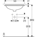 VariForm tezgah altı lav, dikdörtgen B45