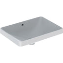 Geberit VariForm dikdörtgen tezgah üstü lavabo: B=55cm, T=40cm, Batarya deliği=Yok, Taşma deliği=Görünür, Beyaz