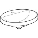 Geberit VariForm oval çanak lavabo, batarya banklı: B=55cm, T=45cm, Batarya deliği=Orta, Taşma deliği=Yok, Beyaz