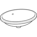 Geberit VariForm oval tezgah altı lavabo: B1=50cm, T=46cm, Batarya deliği=Yok, Taşma deliği=Görünür, Beyaz
