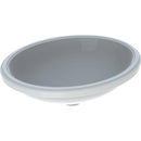 Geberit VariForm oval tezgah altı lavabo: B1=50cm, T=46cm, Batarya deliği=Yok, Taşma deliği=Yok, Beyaz