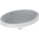 Geberit VariForm oval tezgah üstü lavabo: B=55cm, T=40cm, Batarya deliği=Yok, Taşma deliği=Görünür, Beyaz