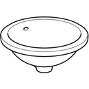 Geberit VariForm yuvarlak tezgah altı lavabo: T=42cm, Batarya deliği=Yok, Taşma deliği=Görünür, Beyaz