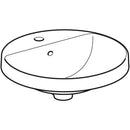 Geberit VariForm yuvarlak tezgah üstü lavabo, batarya banklı: D=48cm, Batarya deliği=Orta, Taşma deliği=Görünür, Beyaz