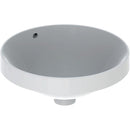Geberit VariForm yuvarlak tezgah üstü lavabo: D=40cm, Batarya deliği=Yok, Taşma deliği=Görünür, Beyaz
