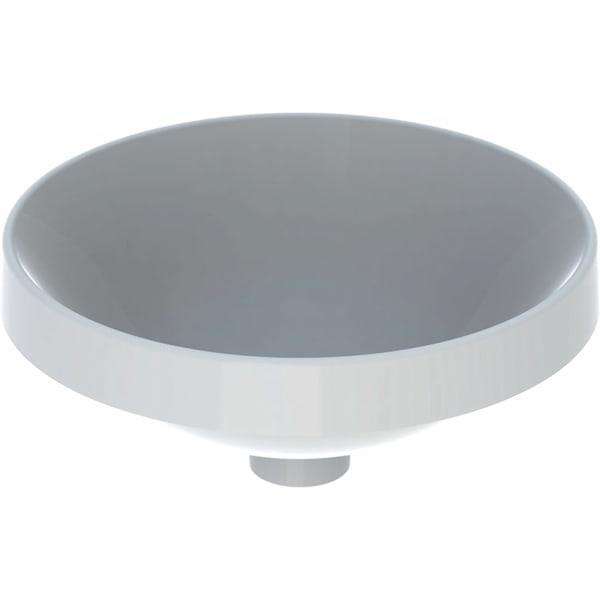 Geberit VariForm yuvarlak tezgah üstü lavabo: D=40cm, Batarya deliği=Yok, Taşma deliği=Yok, Beyaz