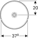 Geberit VariForm yuvarlak tezgah üstü lavabo: D=40cm, Batarya deliği=Yok, Taşma deliği=Yok, Beyaz