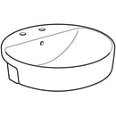 Geberit VariForm yuvarlak yarım tezgah lavabo: D=50cm, Batarya deliği=Sol ve sağ, Taşma deliği=Görünür, Beyaz