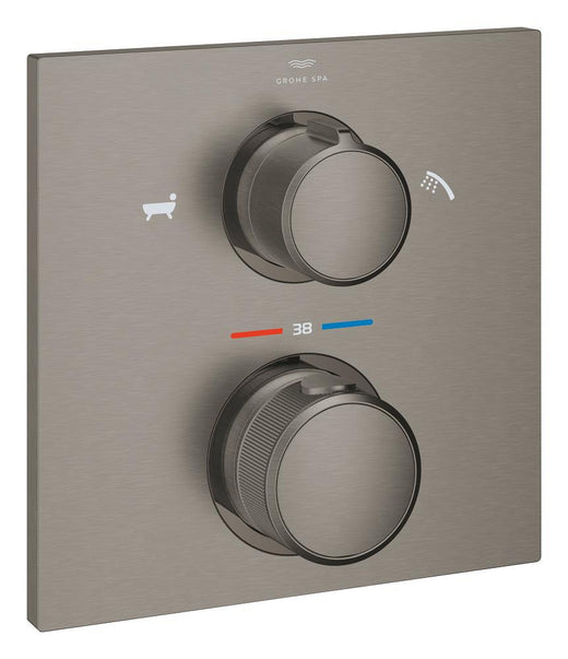 Grohe Allure Termostatik Ankastre Banyo ve Duş Bataryası (Sıva Üstü Grubu), 2 Yollu, Fırçalı Sert Grafit - 19446AL2