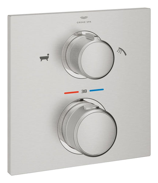 Grohe Allure Termostatik Ankastre Banyo ve Duş Bataryası (Sıva Üstü Grubu), 2 Yollu, Paslanmaz Çelik - 19446DC2