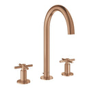 Grohe Atrio 3 Delikli Ankastre Lavabo Bataryası (4 Çubuklu Volan) L-Boy, Fırçalı Bakır - 20643DL0