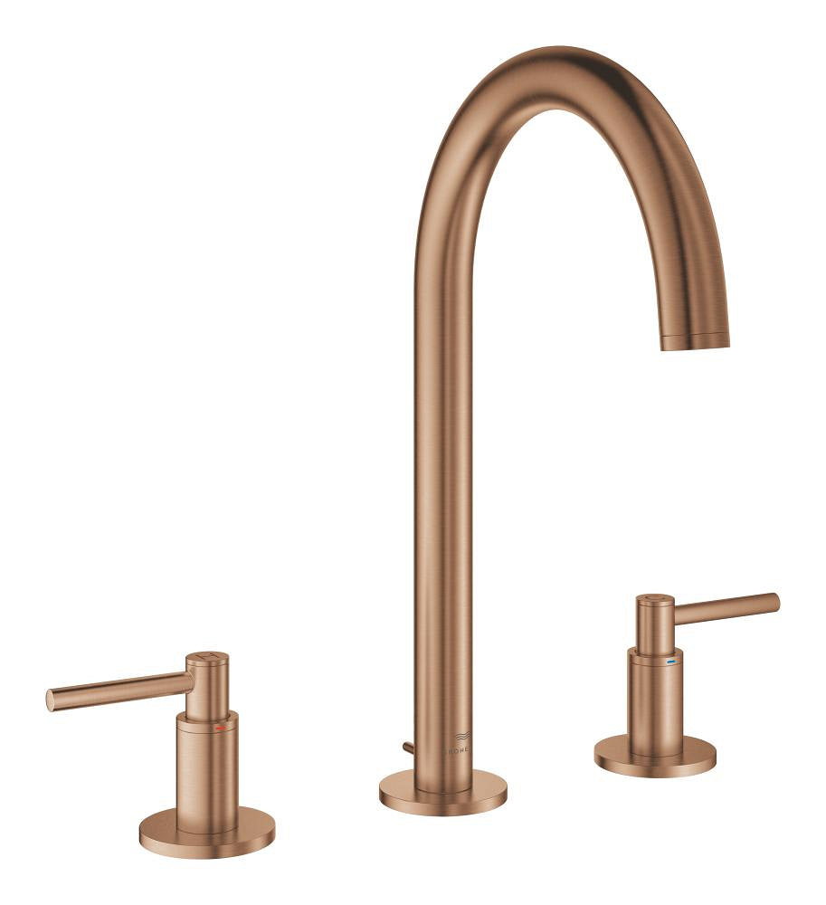 Grohe Atrio 3 Delikli Ankastre Lavabo Bataryası, Sifon Kumandalı, Fırçalı Bakır - 20649DL0