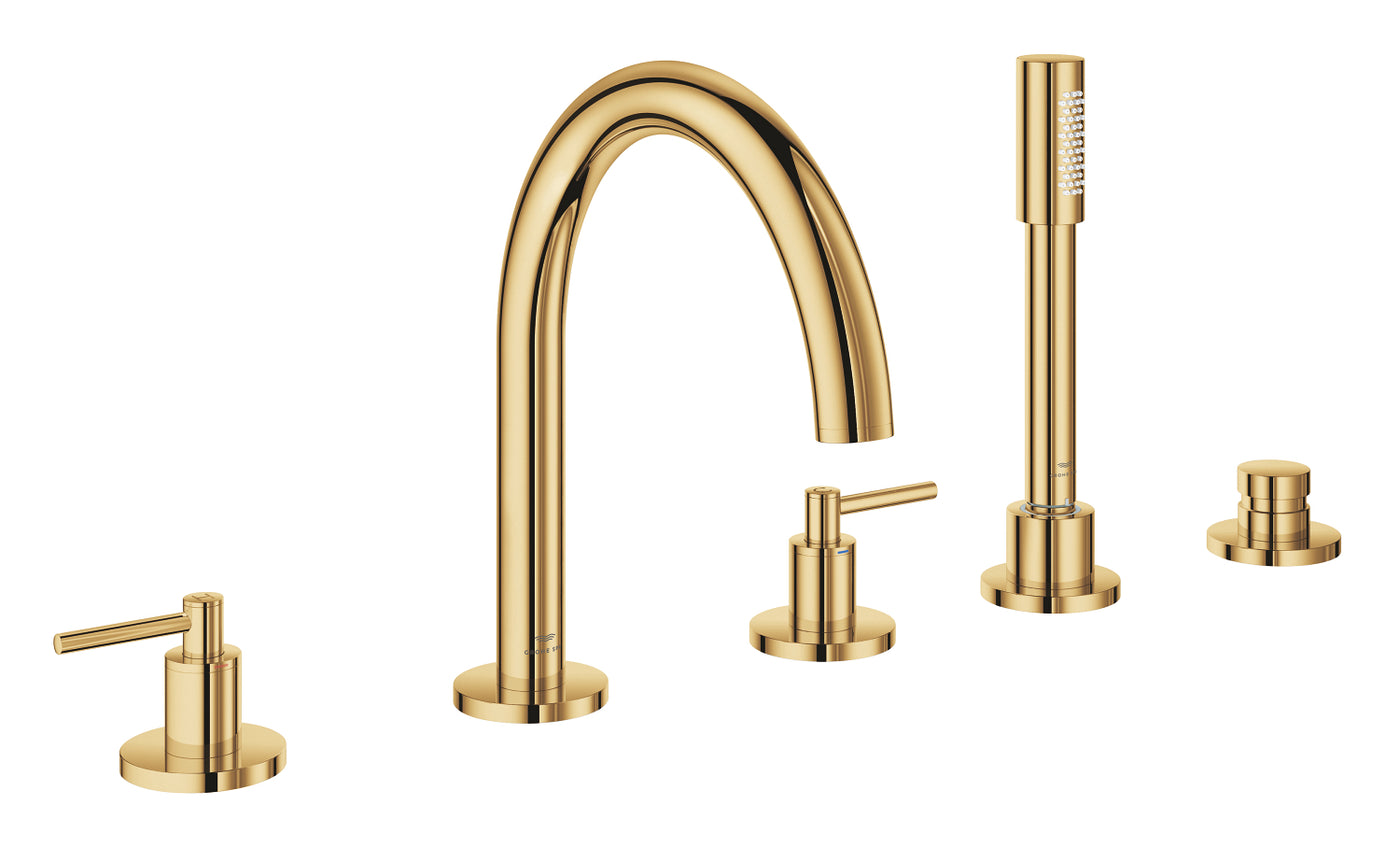 Grohe Atrio 5 Delikli Ankastre Küvet Bataryası (Sıva Üstü Grubu), Altın - 29407GL0