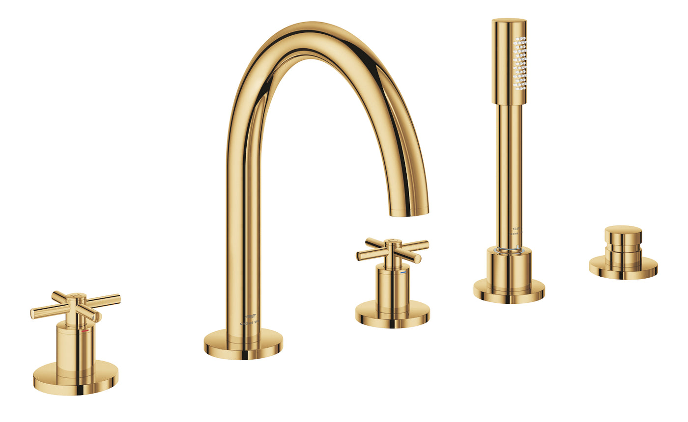 Grohe Atrio 5 Delikli Ankastre Küvet Bataryası (Sıva Üstü Grubu), Altın - 29408GL0