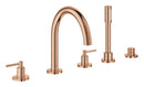 Grohe Atrio 5 Delikli Ankastre Küvet Bataryası (Sıva Üstü Grubu), Bakır - 29407DA0