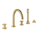 Grohe Atrio 5 Delikli Ankastre Küvet Bataryası (Sıva Üstü Grubu), Fırçalı Altın - 29408GN0