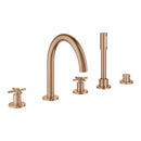 Grohe Atrio 5 Delikli Ankastre Küvet Bataryası (Sıva Üstü Grubu), Fırçalı Bakır - 29408DL0
