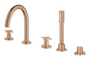 Grohe Atrio 5 Delikli Ankastre Küvet Bataryası (Sıva Üstü Grubu), Fırçalı Bakır - 29408DL0