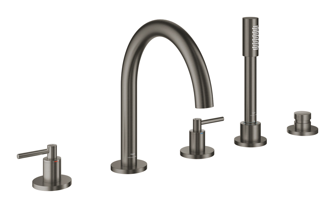 Grohe Atrio 5 Delikli Ankastre Küvet Bataryası (Sıva Üstü Grubu), Fırçalı Sert Grafit - 29407AL0
