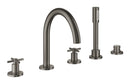 Grohe Atrio 5 Delikli Ankastre Küvet Bataryası (Sıva Üstü Grubu), Fırçalı Sert Grafit - 29408AL0