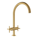 Grohe Atrio Kuğu Borulu Eviye Bataryası, Fırçalı Altın - 30609GN0