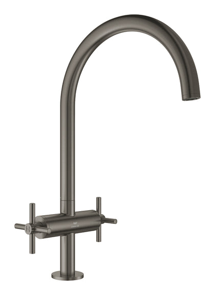 Grohe Atrio Kuğu Borulu Eviye Bataryası, Fırçalı Sert Grafit - 30609AL0