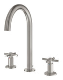 Grohe Atrio 3 Delikli Ankastre Lavabo Bataryası (4 Çubuklu Volan) L-Boy, Paslanmaz Çelik - 20643DC0