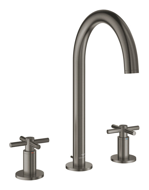 Grohe Atrio 3 Delikli Ankastre Lavabo Bataryası (4 Çubuklu Volan) L-Boy, Fırçalı Sert Grafit - 20643AL0