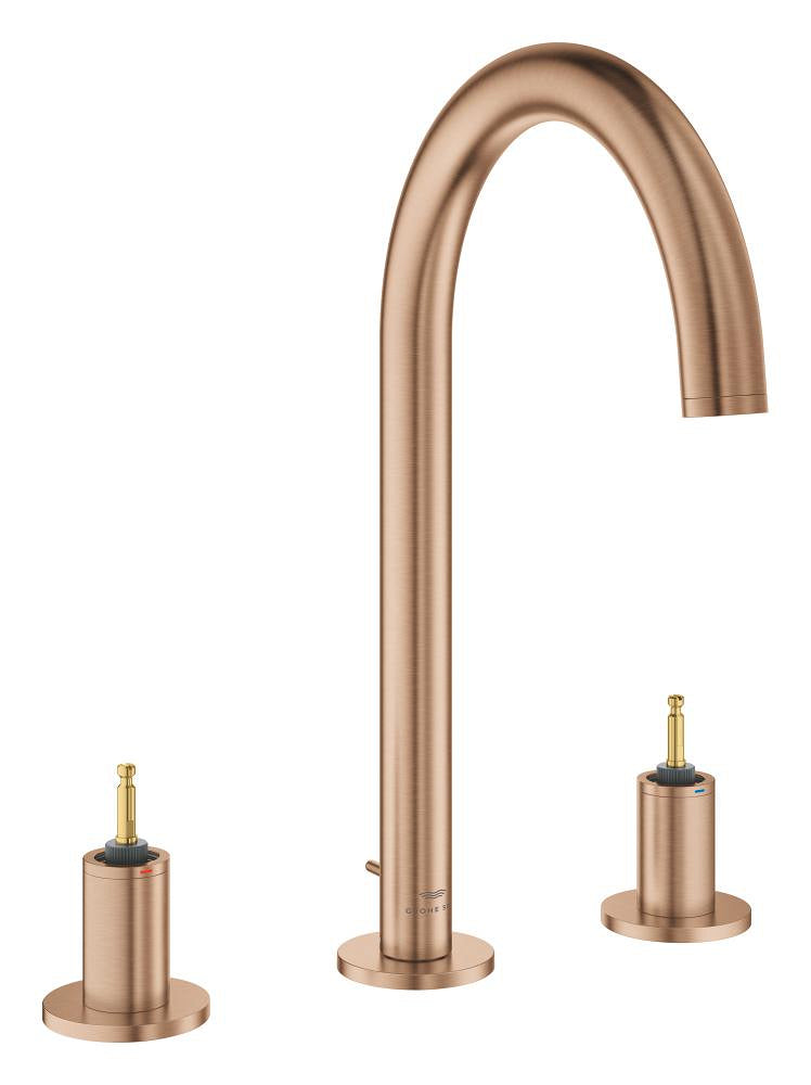 Grohe Atrio Private Collection 3 Delikli Ankastre Sifon Kumandalı Lavabo Bataryası (L-Boy), Fırçalı Bakır - 20593DL0