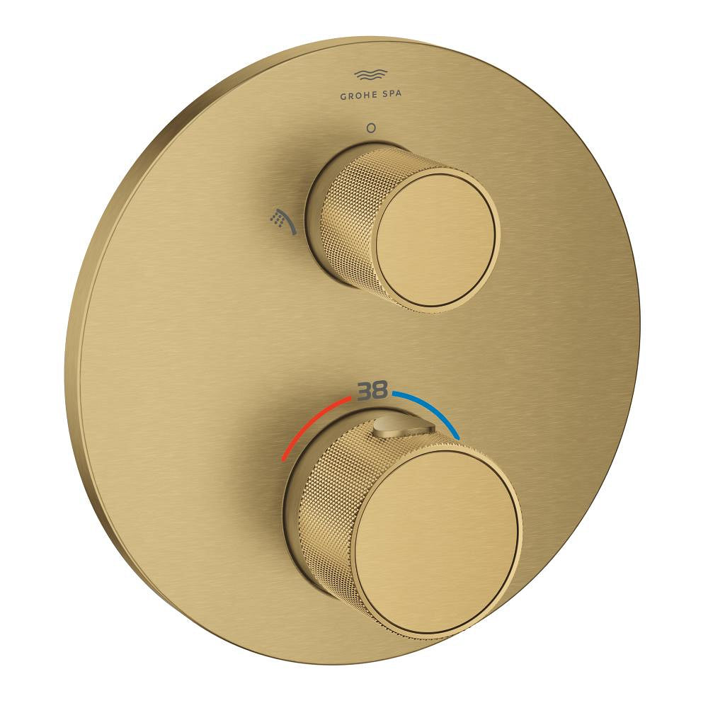 Grohe Atrio Private Collection Ankastre Termostatik Banyo Bataryası (2 Yollu, Sıva Üstü Grubu), Fırçalı Altın - 24396GN0
