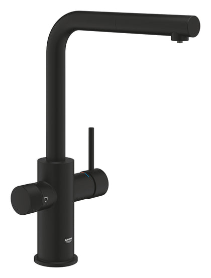 Grohe Blue Pure Minta Arıtma Çıkışlı Spiralli Eviye Bataryası, Hayalet Siyah - 30590KF0
