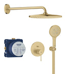 Grohe Essence Ankastre Banyo/Duş Bataryası, Tepe ve El Duşu Seti, Fırçalı Altın - 25287GN0