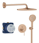 Grohe Essence Ankastre Banyo/Duş Bataryası, Tepe ve El Duşu Seti, Fırçalı Bakır-25287DL0