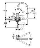 Grohe Eurocosmo Tek Kumandalı Eviye Bataryası - 3284320E