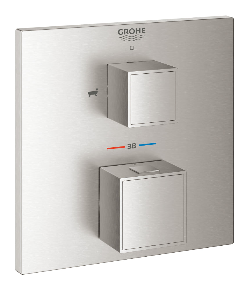 Grohe Grohtherm Cube Çift Yönlü Ankastre Termostatik Banyo Bataryası - 24155Dc0