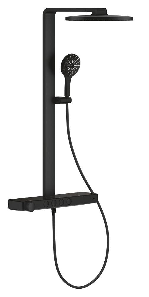 Grohe Rainshower Aqua Pure SmartControl Duş Sistemi, Duvara Monte, Termostatik Bataryalı Duş Kolonu, Hayalet Siyah - 100964KF00