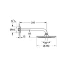 Grohe Rainshower Cosmopolitan 210 Tek Akışlı Tepe Duşu Seti 286 Mm - 26062000