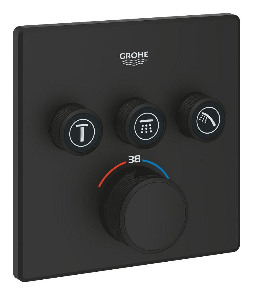 Grohtherm SmartControl Üç valfli akış kontrollü, ankastre termostatik duş bataryası - 102167KF00