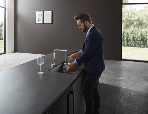 HansGrohe Aquno Select M81 Tek Kollu Eviye Bataryası 250 Çekilebilir Gaga, 2Jet, Sbox - 73830000