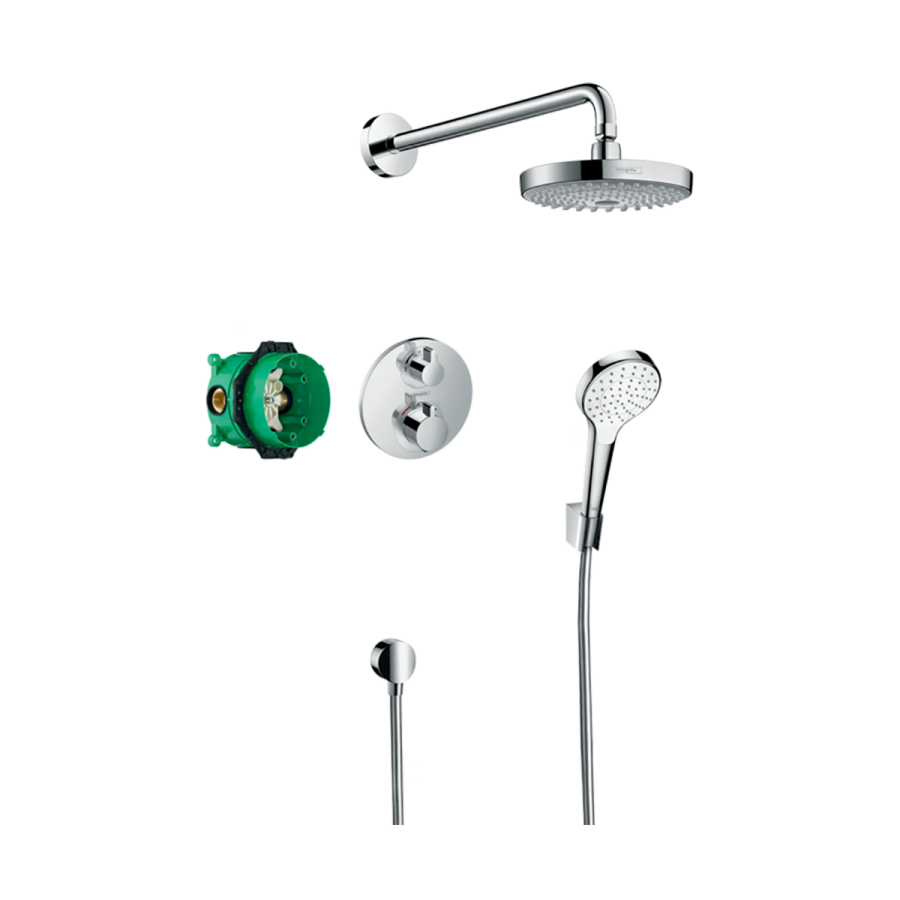 HansGrohe Croma Select S Ankastre Duş Sistemi Ecostat S Termostat İle - 27295000