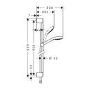 HansGrohe Croma Select S Duş Seti Multi, 90 Cm Duş Barı İle - 26570400