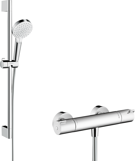 HansGrohe Crometta Aplike Duş Sistemi Vario, Ecostat 1001 Cl Termostat Ve 65 Cm Duş Barı İle - 27812400