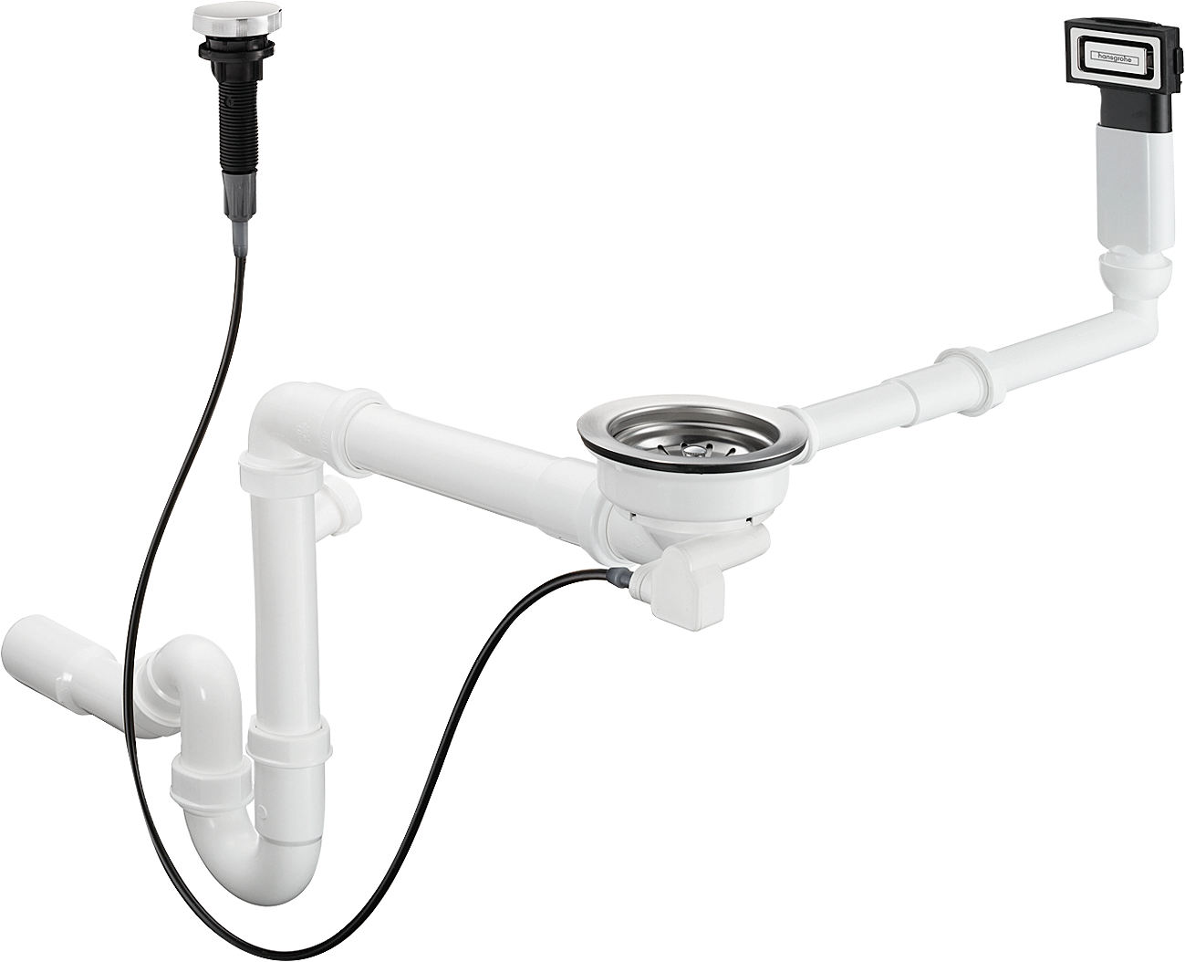 HansGrohe D16 - 11 Otomatik Gider Ve Taşma Seti Tek Hazneli Granit Eviye İçin - 43937000