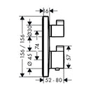 HansGrohe Ecostat Square Termostat Ankastre Montaj, 2 Çıkış İçin  - 15714340