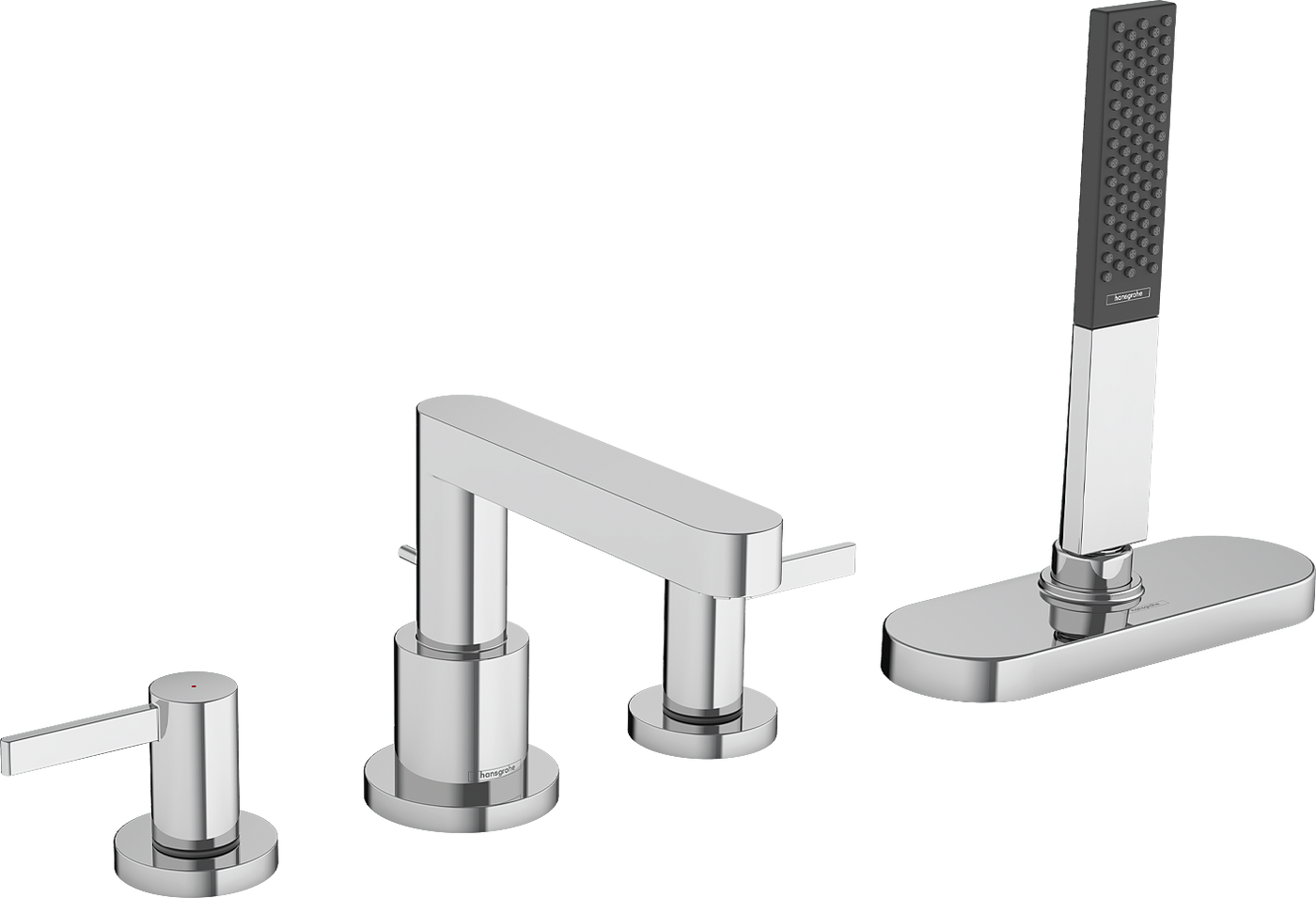 HansGrohe Finoris 4 - Delikli Küvet Kenarı Banyo Bataryası Sbox İle - 76444000