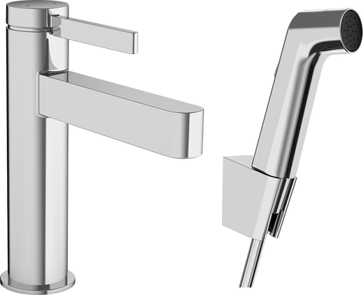 HansGrohe Finoris Tek Kollu Lavabo Bataryası 110, Bidette El Duşu Ve 160 Cm Duş Hortumu İle - 76210000