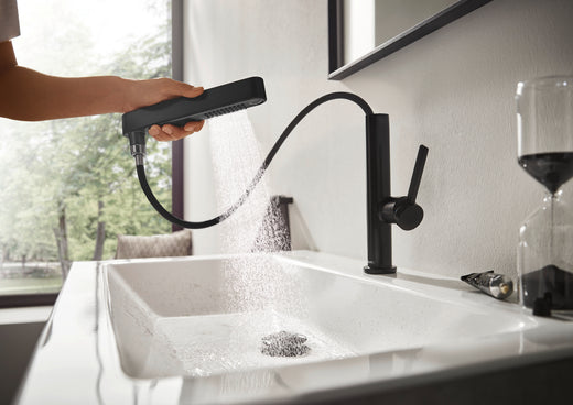 HansGrohe Finoris Tek Kollu Lavabo Bataryası 230, Çekilebilir El Duşu, 2Jet Ve Bas - Aç Gider Seti İle - 76063670