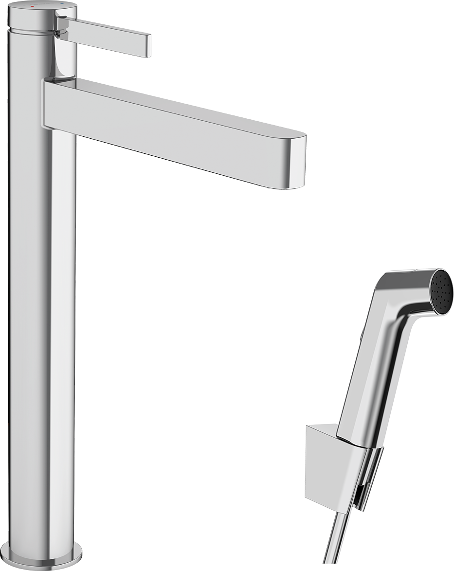 HansGrohe Finoris Tek Kollu Lavabo Bataryası 260, Bidette El Duşu Ve 160 Cm Duş Hortumu İle - 76220000
