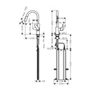 HansGrohe Focus M41 Tek Kollu Eviye Bataryası 240, Çekilebilir El Duşu, 2Jet, Sbox - 73880800